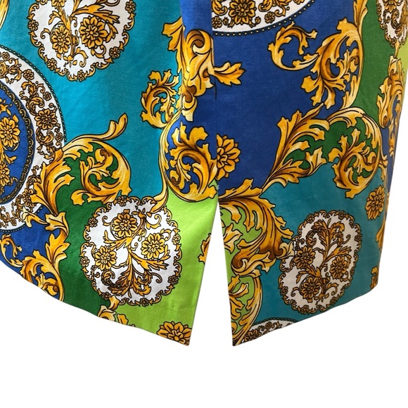 Vintage Linea by Louis Dell’Olio filigree 3 piece lined skirt suit blue green M - Picture 9 of 16